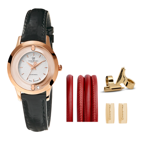 Collect ur 334RWBL + Rød Watch Cord set - Christina Jewelry & Watches
